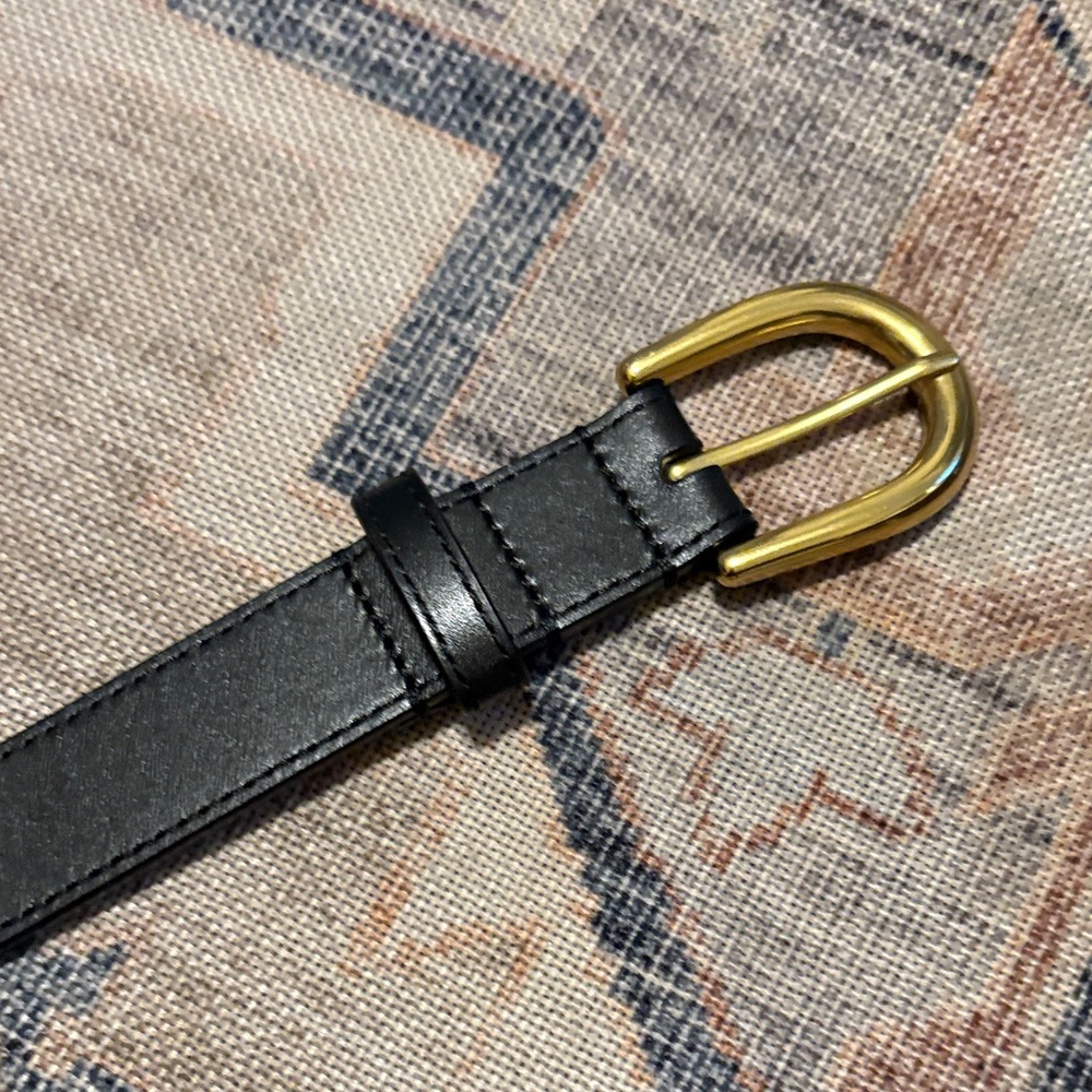 Aritzia Black Leather Belt - large